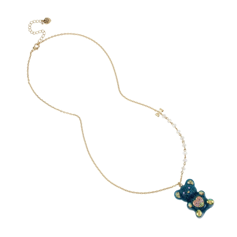 Betsey Johnson blue gummy bear necklace